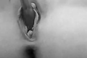 A large flabby bald vagina masturbation with a marital-device