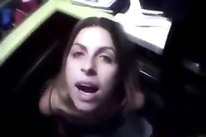 All horn-mad black haired girlie was picked up and mouthfucked by my buddy