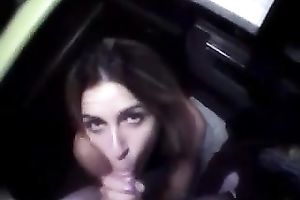 All horn-mad black haired girlie was picked up and mouthfucked by my buddy