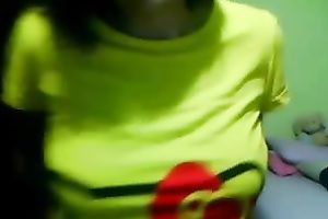 Exotic livecam bitch shows her natural mangos and kneads 'em