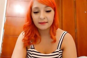 Bright ginger nympho with hot large ass danced for me on cam
