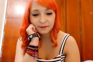 Bright ginger nympho with hot large ass danced for me on cam