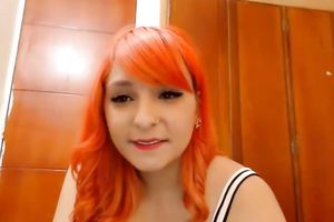 Bright ginger nympho with hot large ass danced for me on cam