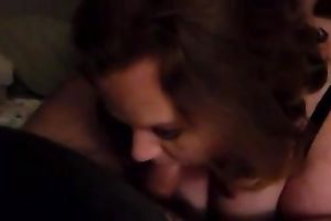 Red haired obese wife with large titties got absolutely busy with BJ session