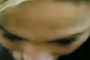 Blond haired nympho with large love melons was blowing delightful weenie with excitement