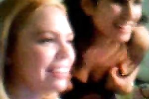 Two shiny college hoes expose me their agreeable tits on cam chat