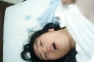 Japanese doxy acquires her shaggy cunt screwed in a motel