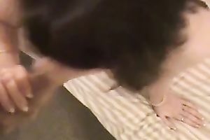 Voracious brunette hair girlfriend gobble my pink palpitating cock