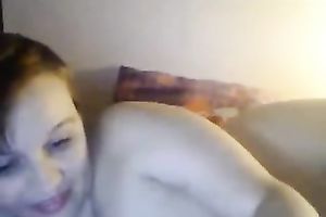 Slutty bootylicious non-professional pale dark brown teased her clitoris with marital-device