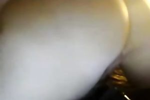 Slutty bootylicious non-professional pale dark brown teased her clitoris with marital-device