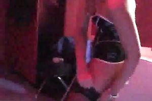 Adorable golden-haired slutty wife of mine puts on her dark nylons