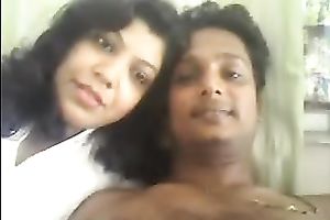 Horny dilettante Indian aged pair spooning in front of cam