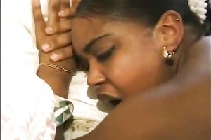 Fat swarthy babe got her taut wazoo aperture poked unfathomable in