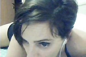 Filthy white cougar in hot blue underware seduces on cam