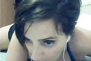 Filthy white cougar in hot blue underware seduces on cam