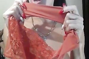 Russian livecam white lady with likewise pale tiny bazookas posed in her lacy nylons