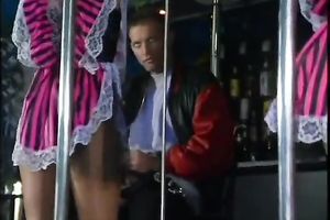 Horny svelte stipper receives her hirsute poontang eaten