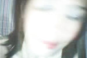 Amateur skinny Asian girl exposes her flat marangos on livecam