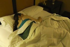 Dark haired greedy titless teen provided my buddy with a priceless oral job