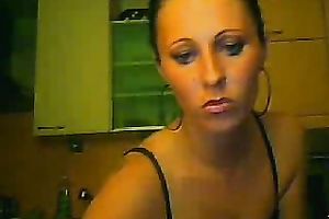 Glamorous Russian babe from Moscow undresses and flaunts her milk sacks on livecam