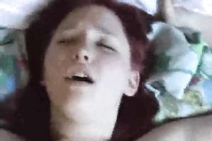 Redhead pale skin fattie blows me before i shove her missionary style