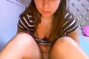 Attractive legal age teenager showing her tits on camera