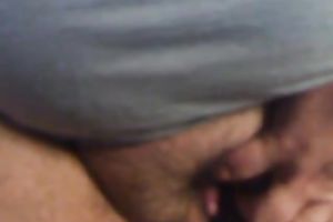 Ugly large clitoris of a bulky dilettante white whore on home movie