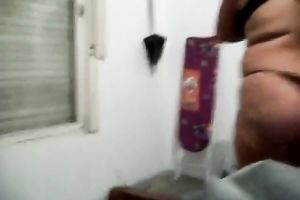 Chubby and bosomy amateur Indian cutie blowing schlong on webcam