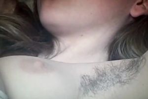 Beautiful and freaky unshaved honey showing her armpit