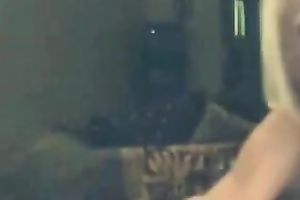 Blonde cutie fingering moist snatch sensually in front of camera