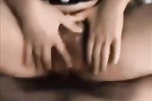 Slutty short haired dilettante dark brown got her shaggy cum-hole nailed by my buddy