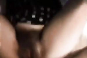 Slutty short haired dilettante dark brown got her shaggy cum-hole nailed by my buddy