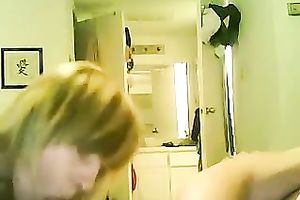 Skinny golden-haired paramour engulfing my 10-Pounder deepthroat previous to taking a ride on top of me