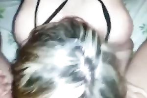 Blond haired hooker was busy with engulfing chunky rod of my buddy