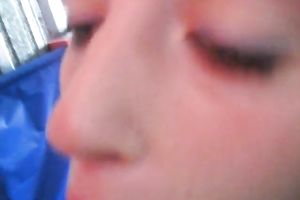 Light haired excited a bit bulky white nympho gives good BJ to BBC