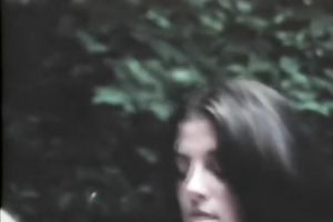 Two ravishing vintage white honeys in the garden playing with every other