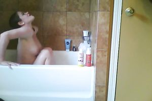 My pale girlfriend taped her own kinky solo show right in the bath