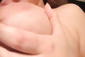 Lewd dilettante preggy with lengthy black hair was taping herself in the mirror