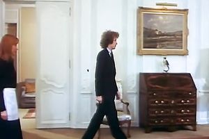 Blonde classic French slutty wife sucks schlong and rides her man