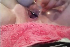 Perverted passionate and sexually excited large racked black cock slut had a vibrator to please her holes