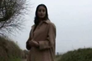 My youthful brunette hair girlfriend flashes her mambos and cunt on public