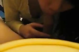 Attractive Chinese girl engulfing hard ramrod deepthroat