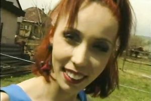 Ugly toothy redhead bitch acquires pickuped by old fucker