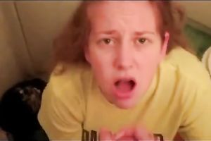 Obedient eighteen yo redhead GF gives me excellent oral and takes facial