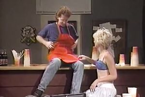 Cute blondie gives head after getting her bald fur pie polished properly