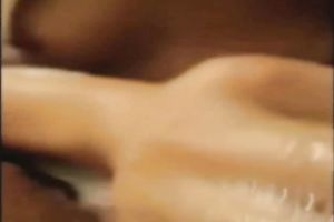 Awesome flat chested dilettante Asian GF jerks off my friend's knob in washroom