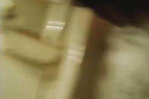 Awesome flat chested dilettante Asian GF jerks off my friend's knob in washroom