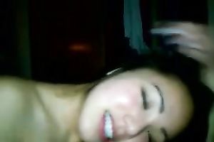 Cute Asian girlfriend is desirous to engulf my wang on webcam