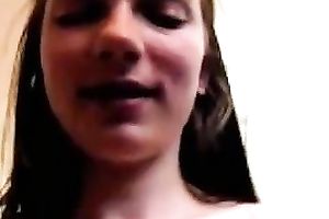 Torrid natural str8 haired legal age teenager with cute milk cans acquires new cookie shoved