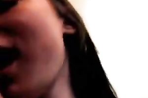 Torrid natural str8 haired legal age teenager with cute milk cans acquires new cookie shoved